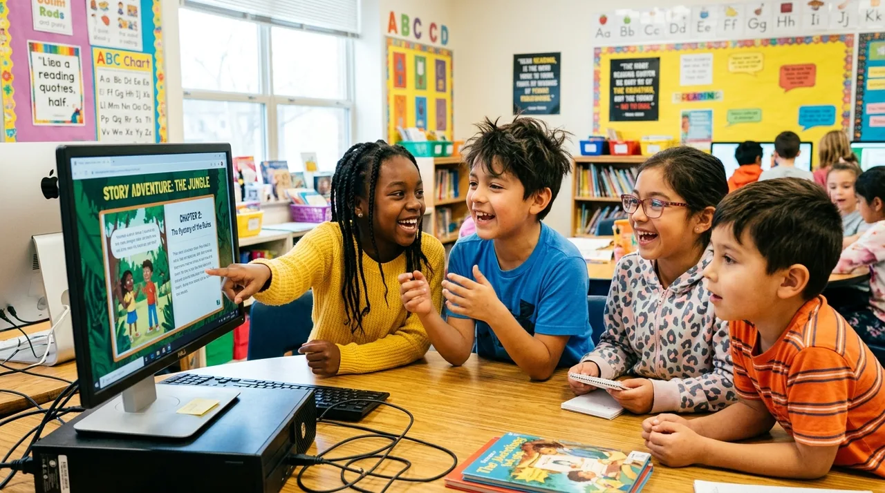 Students engaged in computational learning in new computer lab